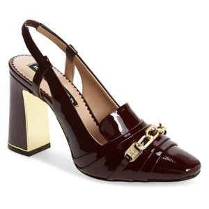 NWT Karl Lagerfeld Georgie Chain-Link Strap Slin